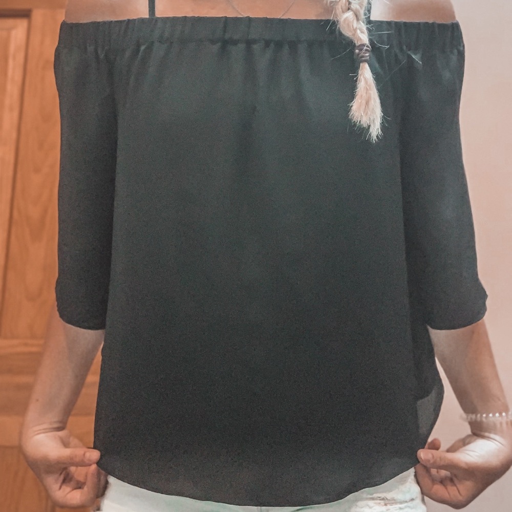 💋NAKED ZEBRA CLASSY BLACK OFF SHOULDER TOP